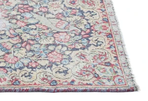 Semi Antique Muted Floral 1'7 X 2'3 Distressed Oriental Rug