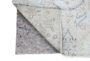 Semi Antique Muted Cream Floral 2'6X2'11 Distressed Oriental Rug