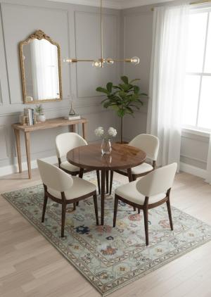 Gray Floral Modern 5X7 Kazak Pakistan Rug