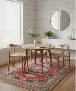 Red Geometric Modern 4'11X6'2 Kazak Pakistan Rug