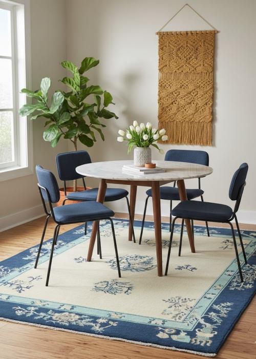 Cream Bordered Modern 5X7 Kazak Pakistan Rug