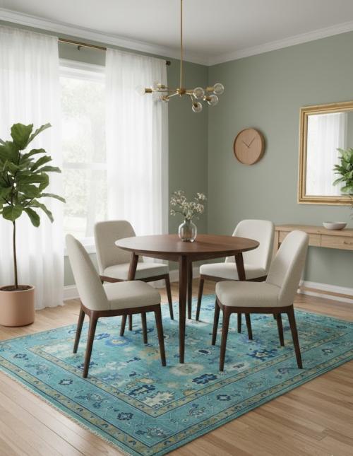 Blue Floral Modern 5X7 Kazak Pakistan Rug