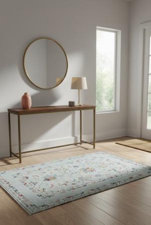 Gray Floral Modern 3X5 Kazak Oushak Pakistan Rug