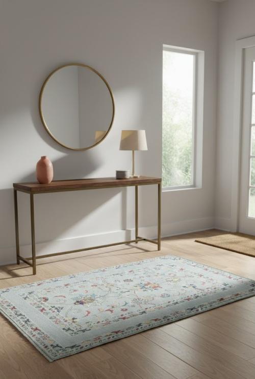 Gray Floral Modern 3X5 Kazak Oushak Pakistan Rug