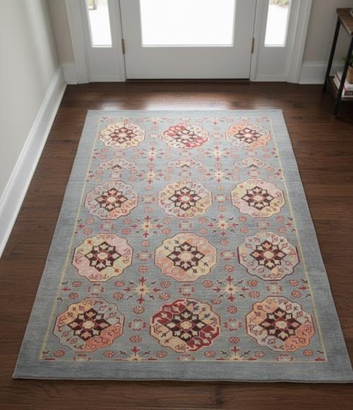 Geometric Modern 4X6 Kazak Oushak Pakistan Rug