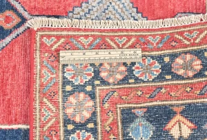 Red Modern Geometric 4X6 Kazak Oushak Oriental Rug