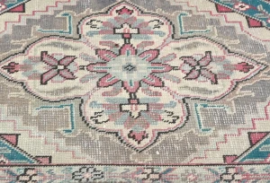 Semi Antique Muted Floral 1'8X2'4 Distressed Oriental Rug