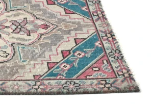 Semi Antique Muted Floral 1'8X2'4 Distressed Oriental Rug