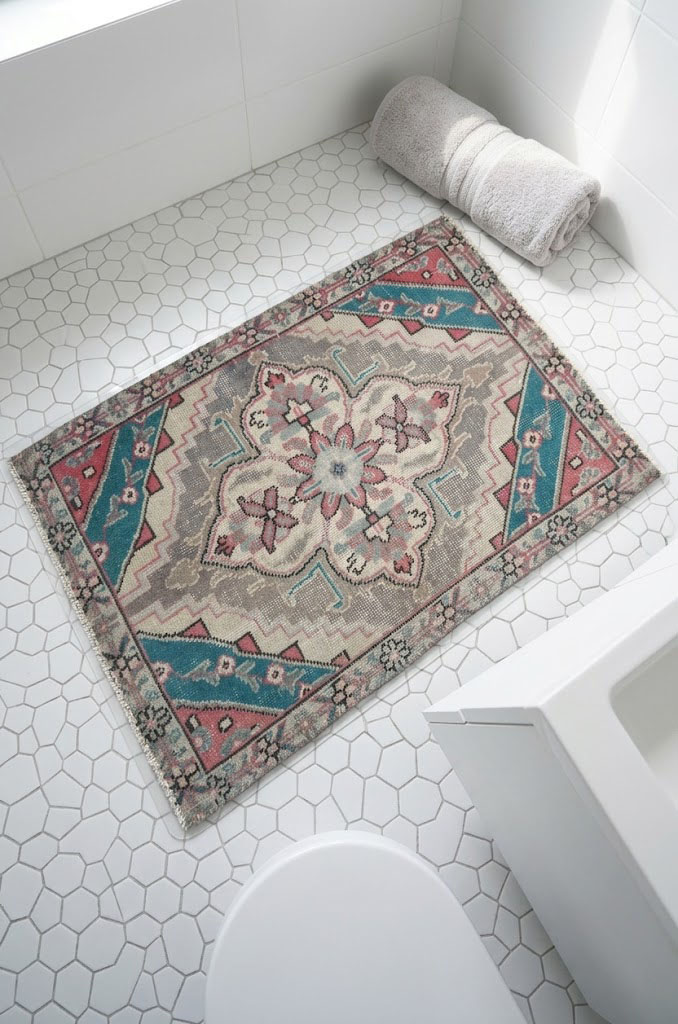 Semi Antique Muted Floral 1'8X2'4 Distressed Oriental Rug - Image 2