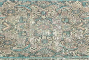 Semi Antique Muted Floral 1'7X2'4 Distressed Oriental Rug