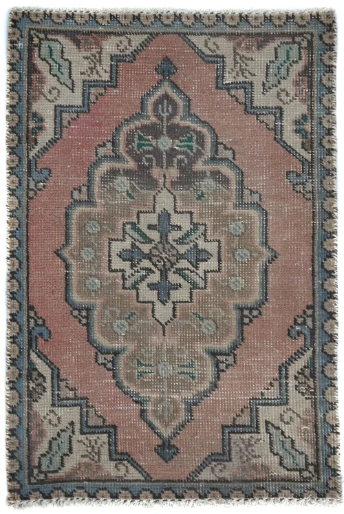 Semi Antique Muted Floral 1'8X2'6 Distressed Oriental Rug