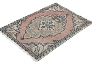 Semi Antique Muted Floral 1'8X2'6 Distressed Oriental Rug