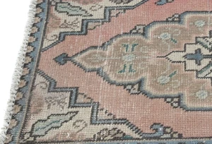 Semi Antique Muted Floral 1'8X2'6 Distressed Oriental Rug
