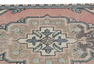 Semi Antique Muted Floral 1'8X2'6 Distressed Oriental Rug