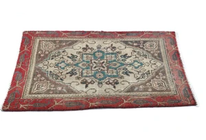 Semi Antique Muted Floral 1'8X2'3 Distressed Oriental Square Rug
