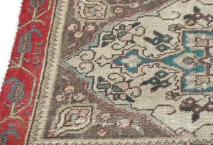 Semi Antique Muted Floral 1'8X2'3 Distressed Oriental Square Rug