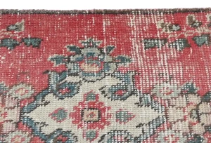 Semi Antique Muted Floral 1'6X2'3 Distressed Oriental Square Rug