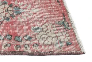Semi Antique Muted Floral 1'6X2'3 Distressed Oriental Square Rug