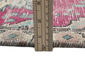 Semi Antique Muted Floral 1'6X2'3 Distressed Oriental Rug