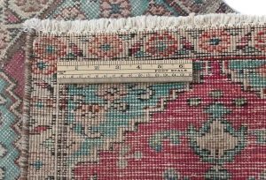 Semi Antique Muted Floral 1'6X2'3 Distressed Oriental Rug