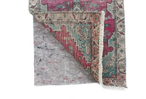 Semi Antique Muted Floral 1'6X2'3 Distressed Oriental Rug