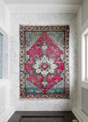 Semi Antique Muted Floral 1'6X2'3 Distressed Oriental Rug