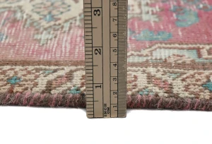 Semi Antique Muted Floral 1'7X2'6 Distressed Vintage Oriental Rug