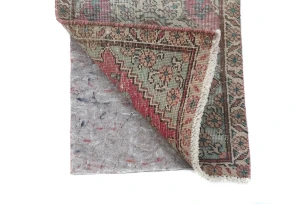 Semi Antique Muted Floral 1'7X2'6 Distressed Vintage Oriental Rug