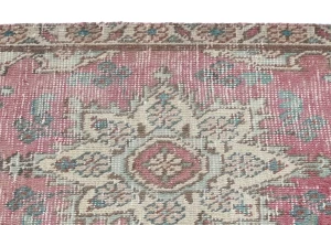 Semi Antique Muted Floral 1'7X2'6 Distressed Vintage Oriental Rug