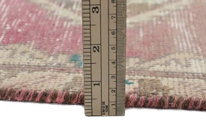 Semi Antique Muted Red Floral 1'7X2'2 Distressed Oriental Rug