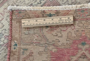 Semi Antique Muted Red Floral 1'7X2'2 Distressed Oriental Rug