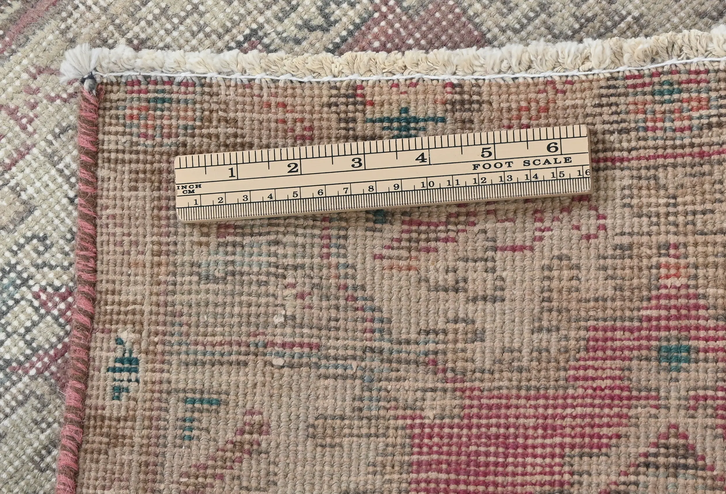 Semi Antique Muted Red Floral 1'7X2'2 Distressed Oriental Rug