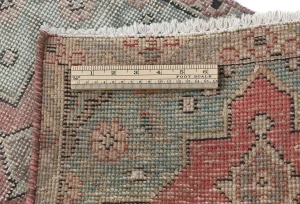 Semi Antique Muted Red Floral 1'8X2'5 Distressed Oriental Rug