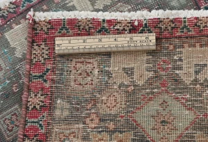 Semi Antique Muted Floral 1'7X2'4 Distressed Vintage Oriental Rug