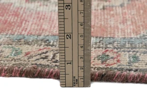 Semi Antique Muted Red Floral 1'7X2'2 Distressed Oriental Rug