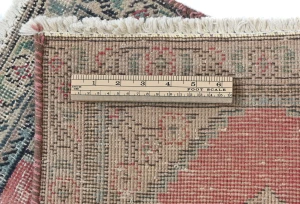 Semi Antique Muted Red Floral 1'7X2'2 Distressed Oriental Rug