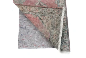 Semi Antique Muted Red Floral 1'7X2'2 Distressed Oriental Rug