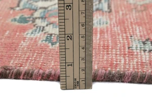 Semi Antique Muted Red Floral 1'6X2'1 Distressed Oriental Rug