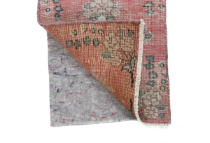 Semi Antique Muted Red Floral 1'6X2'1 Distressed Oriental Rug