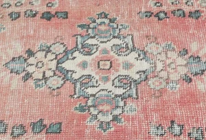 Semi Antique Muted Red Floral 1'6X2'1 Distressed Oriental Rug