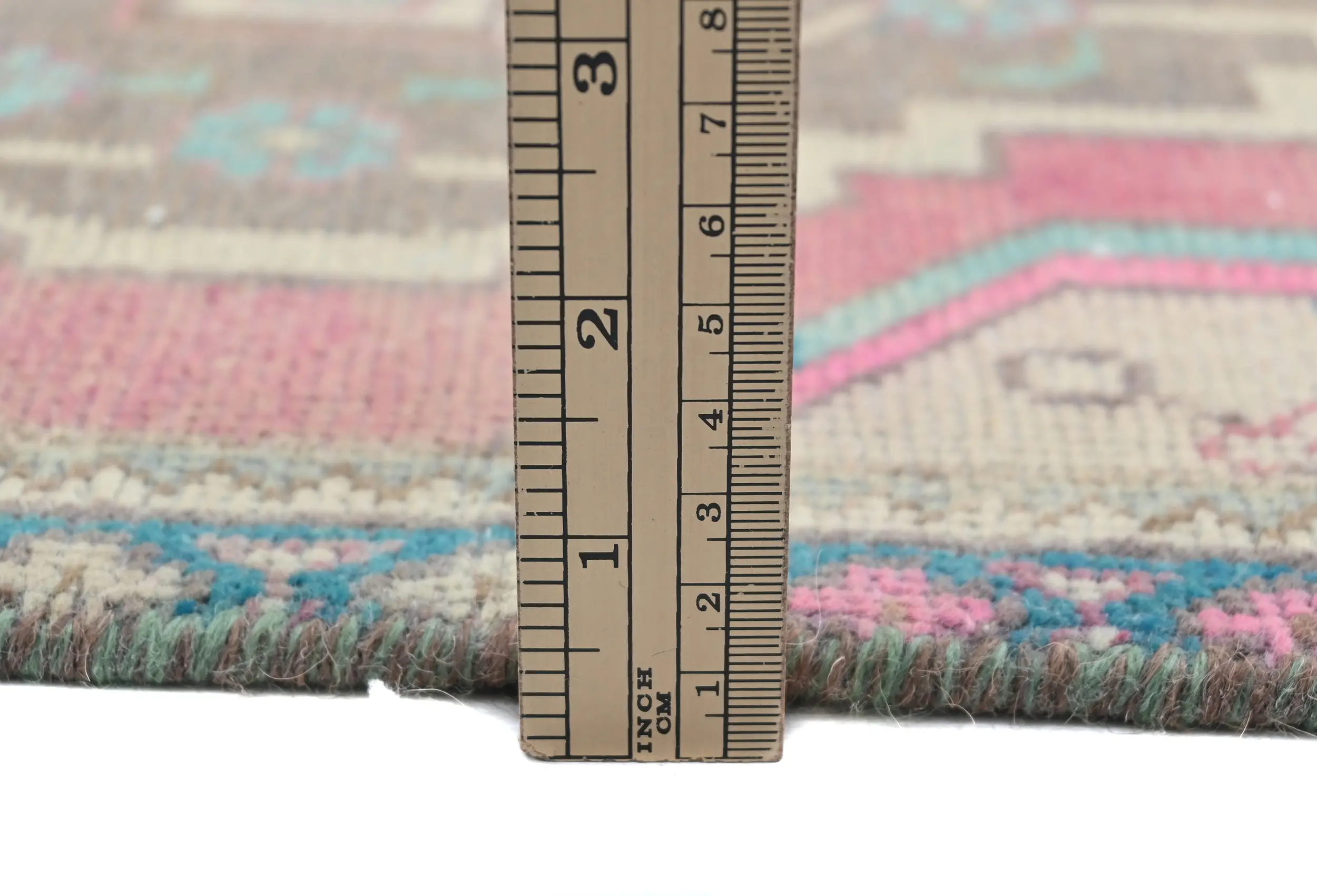 Semi Antique Muted Red Floral 1'9X2'4 Distressed Oriental Rug