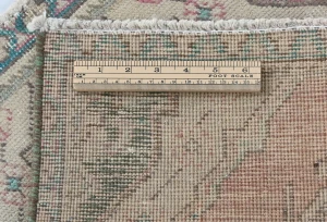 Semi Antique Muted Red Floral 1'9X2'4 Distressed Oriental Rug