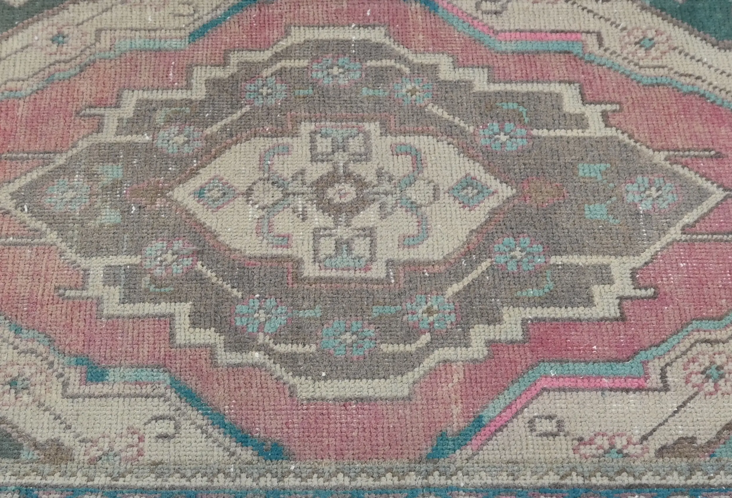 Semi Antique Muted Red Floral 1'9X2'4 Distressed Oriental Rug