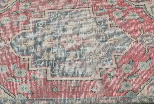 Semi Antique Muted Floral 1'8X2'3 Distressed Oriental Rug