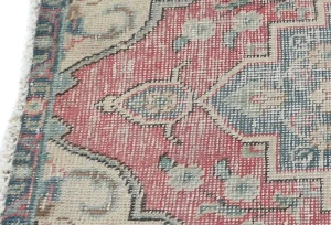 Semi Antique Muted Floral 1'8X2'3 Distressed Oriental Rug