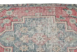 Semi Antique Muted Floral 1'8X2'3 Distressed Oriental Rug