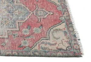 Semi Antique Muted Floral 1'8X2'3 Distressed Oriental Rug