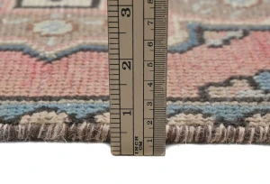 Semi Antique Muted Light Red Floral 1'7X2'7 Distressed Oriental Rug