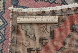 Semi Antique Muted Light Red Floral 1'7X2'7 Distressed Oriental Rug