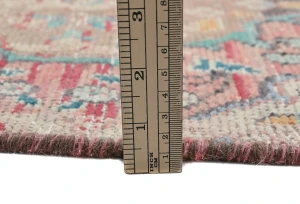 Semi Antique Muted Light Red Floral 2X3 Distressed Oriental Rug